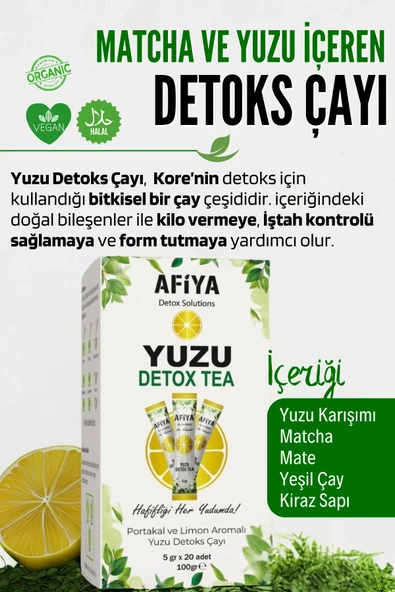 Matcha Ve Yuzu Detoks Çayı, Diyet Form Çayı 100 gr - 4