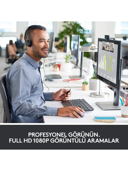 LOGİTECH C920 Pro HD Stereo Ses ile Full HD 1080p USB Mikrofonlu Webcam Siyah (960-000998) - 2
