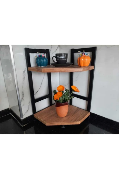 AKIS HOME Tezgah Üstü Köşe Raf İkili