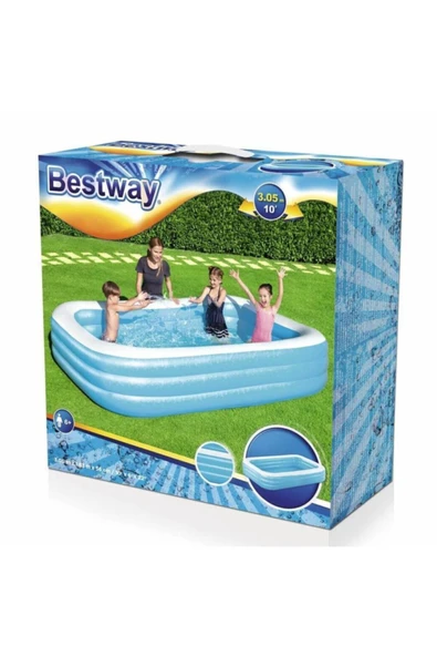 BESTWAY 3 Halka Dikdörtgen Aile Havuzu 3.05 M X 1.83 M X 56 Cm. - 5