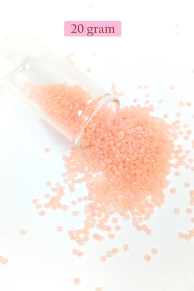 Dökme Cam Kum Boncuk (11/0) 2 mm - 20 Gram -  Pudra - BNC025 ürün görseli 1