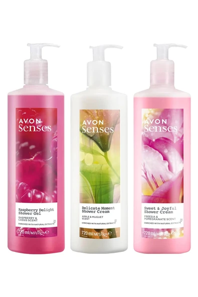 Senses Delicate Moment, Sweat & Joyful ve Raspberry Delight Duş Jeli Paketi