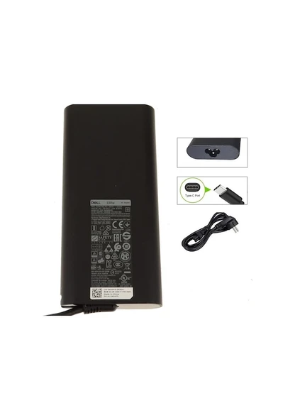 DELL 20 Volt 6.5 Amper 130W Type-C Uçlu Orijinal Notebook Adaptör DA130PM170 0K00F5 0M0H25 07MP1P 0C