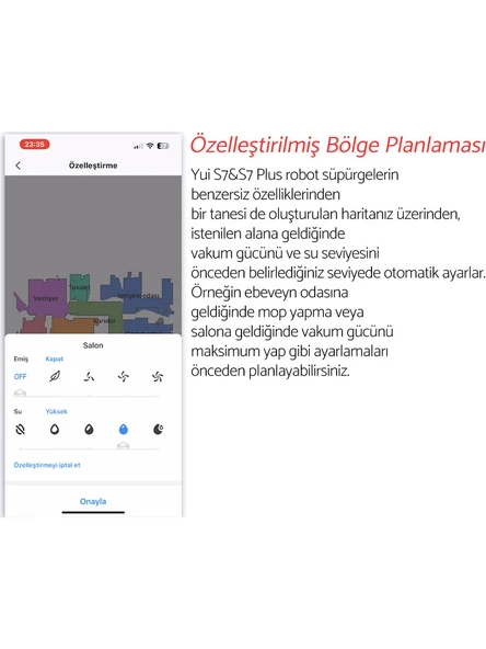 Yui S7 Plus Akıllı Çöp İstasyonlu Robot Vacuum&Mop Süpürge Beyaz - 3