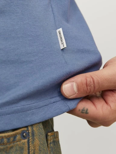 Jack Jones Erkek Jorfrederiksberg Bisiklet Yaka Açık Mavi Tişört 12262492 - 6