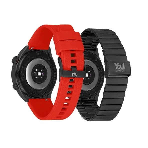 You Watch R13-AR134 Black Metal & Red Silicon Unisex Kol Saati - 3