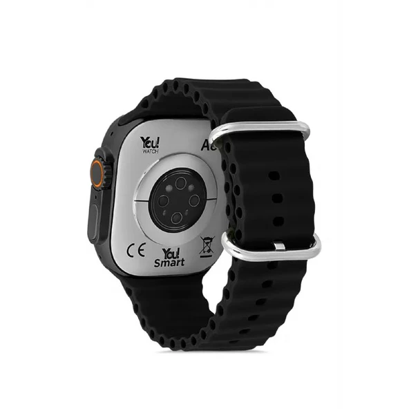 You Watch A8-A80PRO Black & Black Silicon Unisex Kol Saati - 3