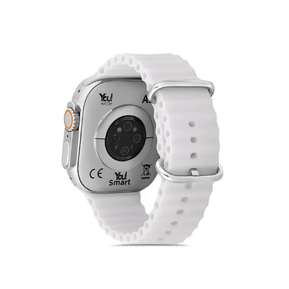 You Watch A8-A84PRO Silver & White Silicon Unisex Kol Saati - 3