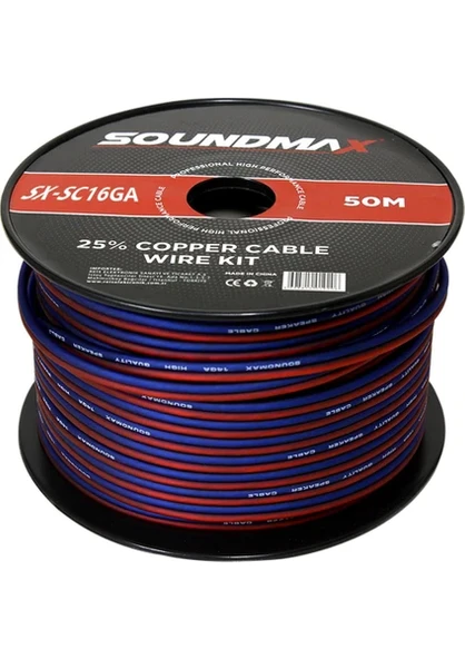 Soundmax SX-SC16GA Hoparlör Kablosu Silikon 50 Metre