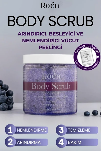 Vücut Peelingi, Body Scrub ,besleyici, Arındırıcı, Yenileyici Ve Yoğun Nemlendirici Scrub 250ml