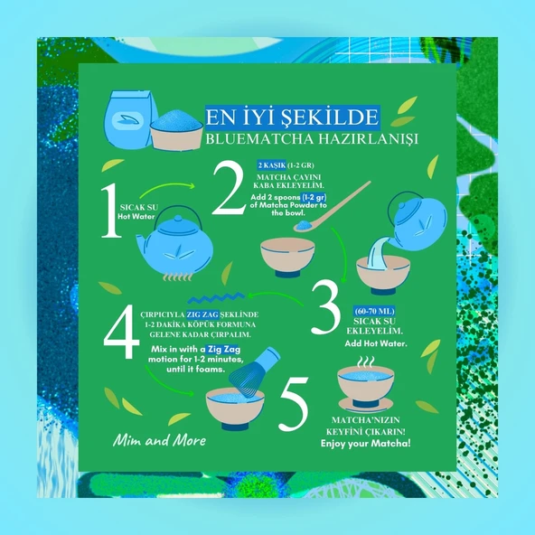 Blue Matcha - Mavi Spirulina Superfood Matcha Tozu, 25 Gr - 5