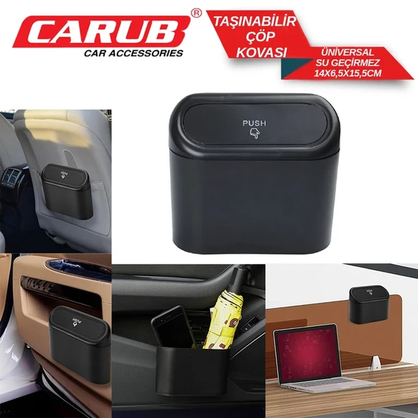 Araç Çöp Kovası Oto Çöp Kutusu Portatif Çok Fonksiyonlu Çöp Kovası gextr 657515 - 3