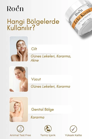 Cilt Beyazlatıcı, Leke Kremi, Kararma, Akne, Güneş Lekeleri, Glutatyonlu Beyazlatıcı Leke Krem 50ml - 4