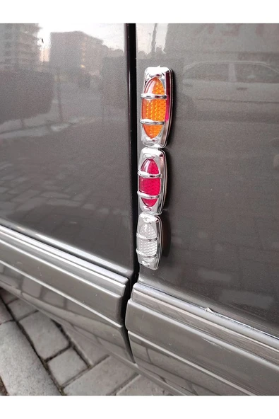 Reflektörlü kafesli kapı bademi 2 adet (Krom) - 3