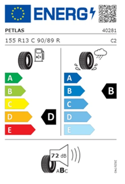 Petlas 155 R13 C TL 90/89R 8PR FULL POWER PLUS PT825 Kamyonet Yaz Lastiği (Üretim Tarihi:2025) - 2