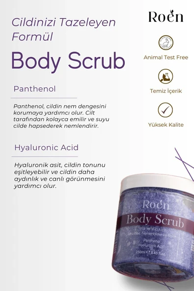 Vücut Peelingi, Body Scrub ,besleyici, Arındırıcı, Yenileyici Ve Yoğun Nemlendirici Scrub 250ml - 4