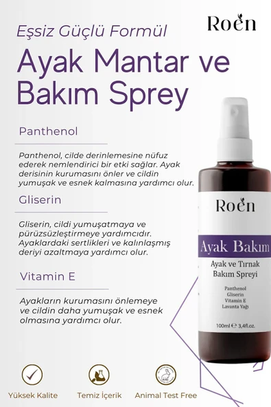 Ayak Ve Tırnak Mantarı, Kötü Koku ve Mantar Bakım Spreyi Panthenol Ve Vitamin Destekli 100 ml - 2