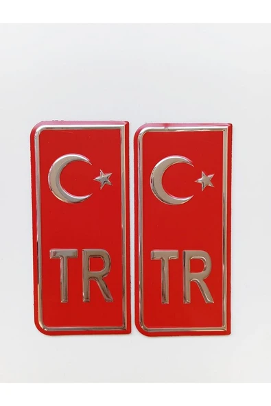 Tr Plaka Krom Sticker 2'li - Türkiye Plaka Krom Stıcker - Türkiye Plakalık Krom - 3