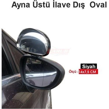 Ayna Üstü Ilave Dış Oval 14x7,5cm Siyah Büyük 2 Adet - 2