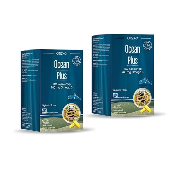 Ocean Plus 1200 mg 50 Kapsül Balık Yağı 2 ADET