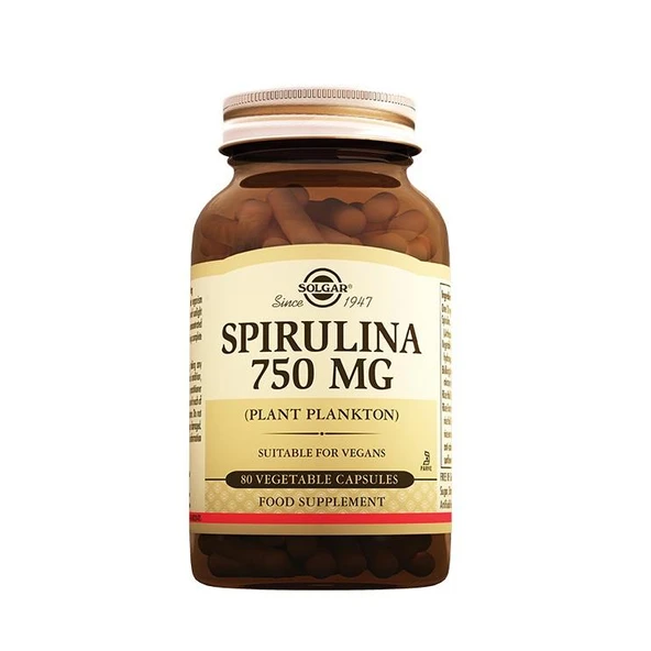 Solgar Spirulına 750 MG Kapsül 80li ürün görseli