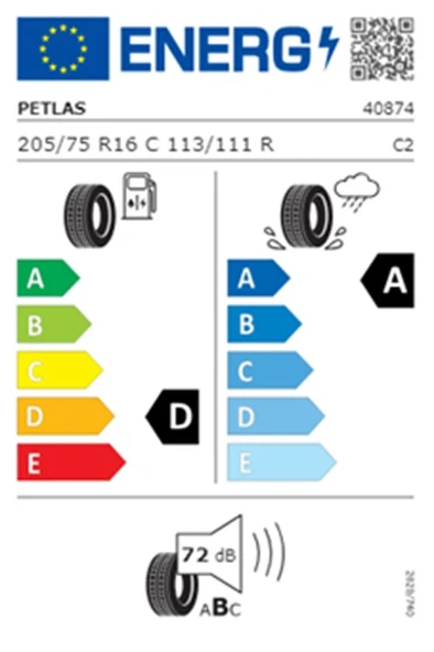 Petlas 205/75 R16 C TL 113/111R 10PR FULL POWER PT825 PLUS Kamyonet Yaz Lastiği (Üretim Tarihi:2025) - Resim 2