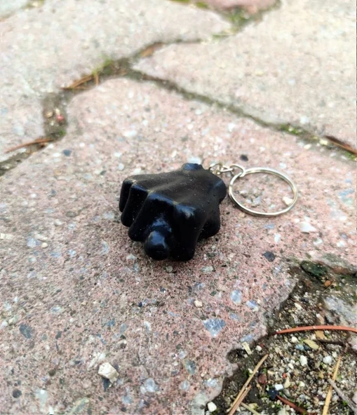 Siyah Renk Sevimli Muzip Anahtarlık Nah Anahtarlık - Resim 3