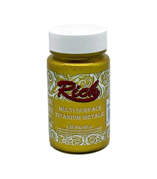 Rich Multi Surface Titanium Metalik Boya 90 cc Som Altın 2522 - Resim 2