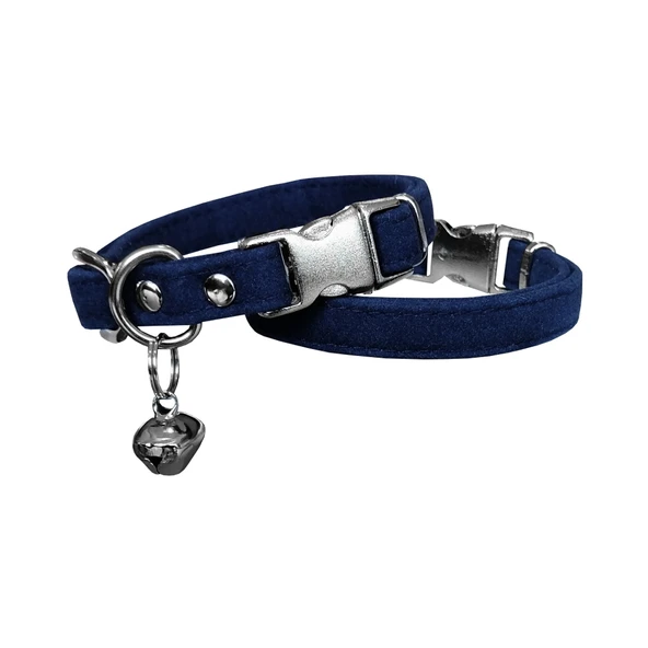 Markapet Kadife Çanlı Kedi Boyun Tasması 20-32 cm Lacivert ürün görseli