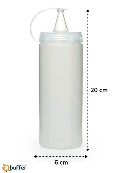 Şeffaf Kapaklı Sızdırmaz Yağlık Sosluk Şişesi Plastik Yağdanlık 400 ml AP-9028 - 8