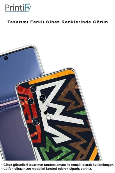 PrintiFy  Samsung Galaxy A26 ile Uyumlu Kamera Korumalı Soyut Grafiti Tasarımlı Şeffaf Silikon Kılıf - Resim 3