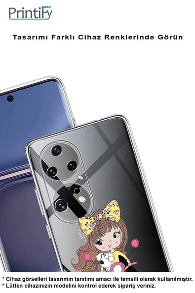 PrintiFy  Samsung Galaxy A26 ile Uyumlu Kamera Korumalı Vespagirl Tasarımlı ŞeffafSilikon Kılıf - Resim 3