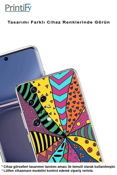 PrintiFy  Galaxy A36 ile Uyumlu Retro Color 4  Kamera Korumalı Şeffaf  Kılıf - Resim 4