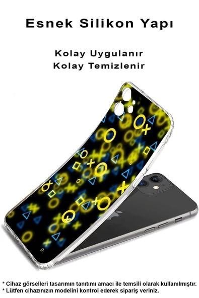 PrintiFy  Samsung Galaxy A16 Uyumlu Kamera Korumalı Semboller Tasarımlı Şeffaf Silikon Kılıf - Resim 2