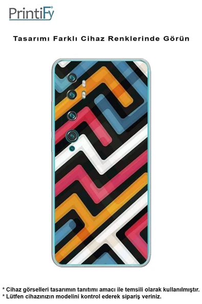 PrintiFy  Galaxy A26 ile Uyumlu Kamera Korumalı Labirent Grafiti Tasarımlı Şeffaf Kılıf - Resim 5