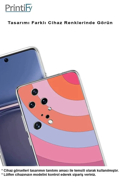 PrintiFy  Samsung Galaxy A36 ile Uyumlu Kamera Korumalı Renk Cümbüşü F Tasarımlı Şeffaf Kılıf - 3