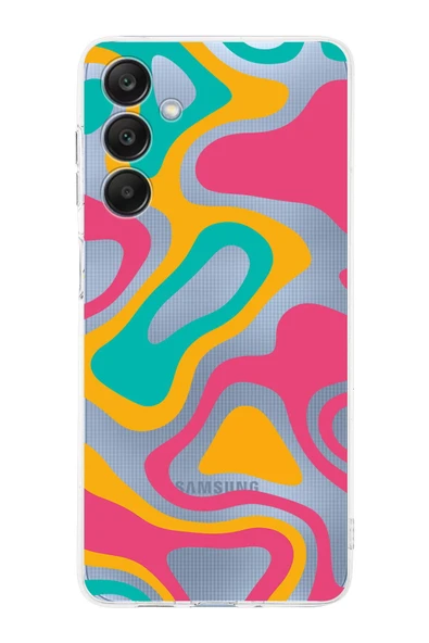 PrintiFy  Samsung Galaxy A26 ile Uyumlu Kamera Korumalı Renkli Desen Tasarımlı Şeffaf Silikon Kılıf ürün görseli 1