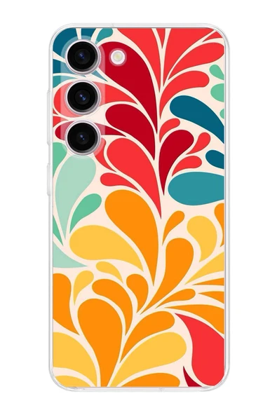 PrintiFy  Samsung Galaxy S24 FE ile Uyumlu 1mm Slim Fit Retro Colors 5 Baskılı Şeffaf  Kılıf ürün görseli 1