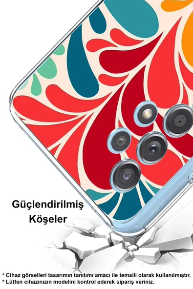 PrintiFy  Galaxy A26 ile Uyumlu Retro Color 5Kamera Korumalı ŞeffafKılıf - Resim 2