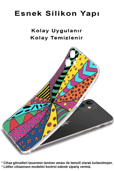 PrintiFy  Galaxy A36 ile Uyumlu Retro Color 4  Kamera Korumalı Şeffaf  Kılıf - Resim 3