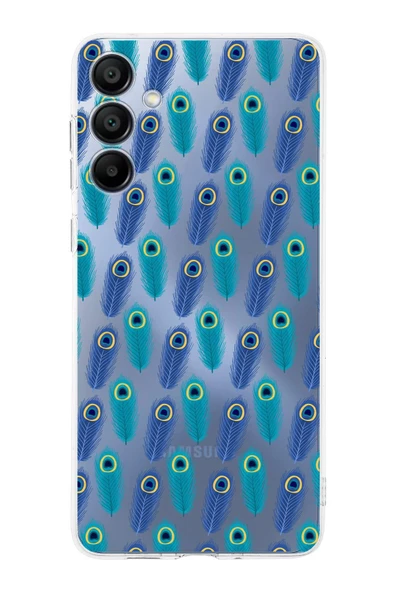 PrintiFy  Samsung Galaxy  A16 ile Uyumlu Nazar Boncuğu 4 Baskılı Kamera Korumalı Şeffaf Silikon Kılıf