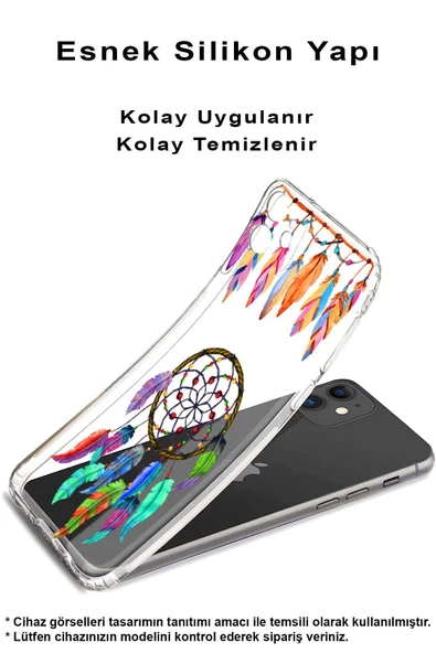 PrintiFy  Samsung Galaxy  A16 ile Uyumlu Nazar Boncuğu 6 Baskılı Kamera Korumalı Şeffaf Silikon Kılıf - Resim 3