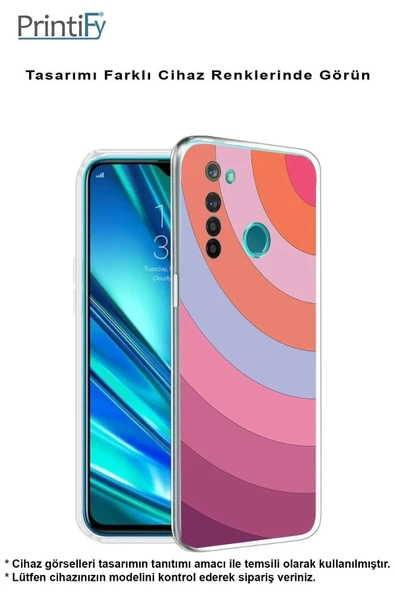 PrintiFy  Samsung Galaxy A26 ile Uyumlu Kamera Korumalı Renk Cümbüşü F Tasarımlı Şeffaf Silikon Kılıf - 4