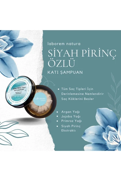laborem natura Siyah Pirinç Özlü Katı Şampuan, 50 gram - 3