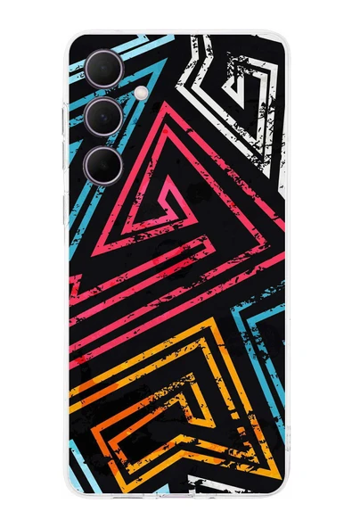 PrintiFy  Samsung Galaxy A56 ile Uyumlu Kamera Korumalı Eskitme Tasarımlı Şeffaf Silikon Kılıf ürün görseli 1