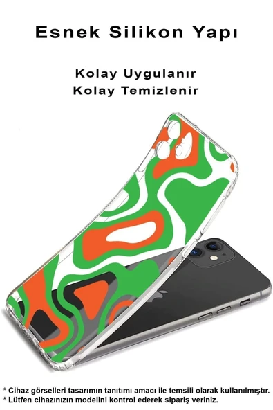 PrintiFy  Samsung Galaxy A26 ile Uyumlu Kamera Korumalı Renkli Desen Tasarımlı Şeffaf Silikon Kılıf - Resim 2