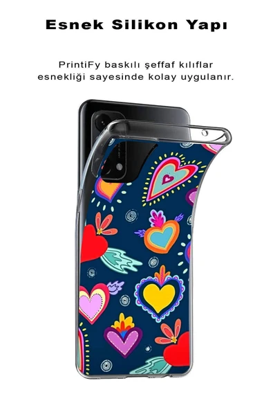 PrintiFy  Galaxy  A16 ile Uyumlu 1mm Slim Fit Retro Colors 3 Baskılı Şeffaf  Kılıf - 2