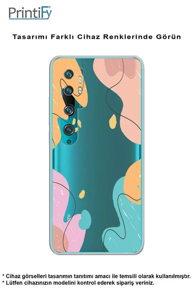 PrintiFy  Samsung Galaxy A26 ile Uyumlu Kamera Korumalı Karışık Renkler Tasarımlı Şeffaf Kılıf - Resim 5