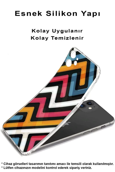 PrintiFy  Galaxy A26 ile Uyumlu Kamera Korumalı Labirent Grafiti Tasarımlı Şeffaf Kılıf - Resim 2