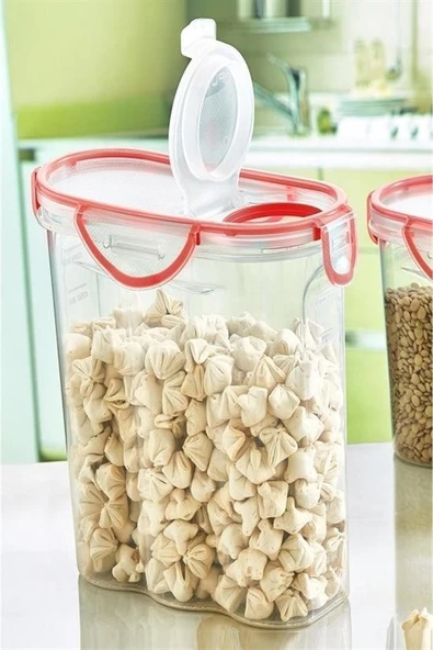 Kilitli Kapaklı Contalı Hava,Su Sıvı Geçirmez 2,4 Litre Erzak Saklama Kabı-SA590 - 15